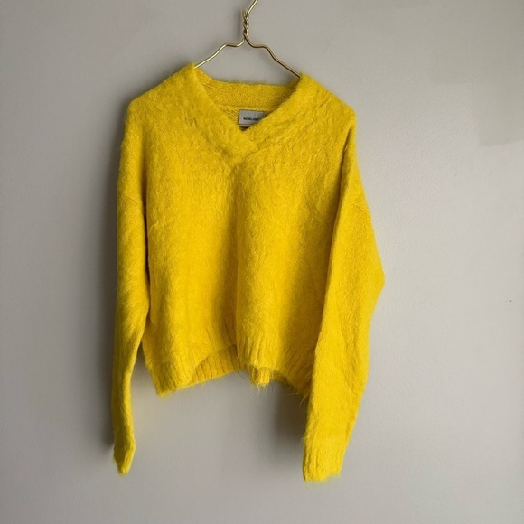 Rachel Comey Camini boxy alpaca merino wool sweater citron yellow size medium - Picture 3 of 8